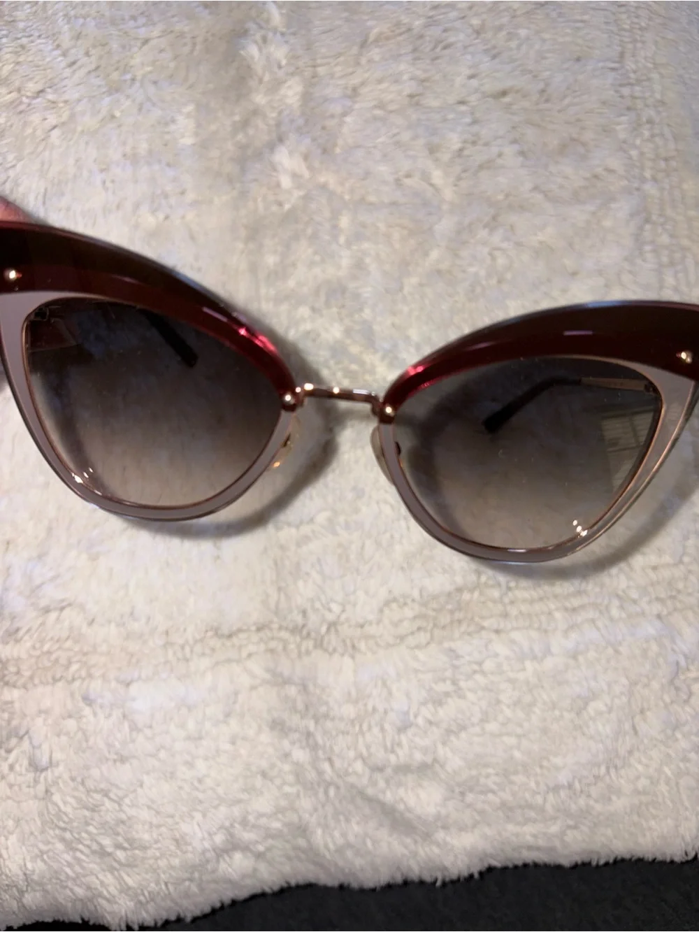 Marc Jacobs Brown Cat-Eye Sunglasses with Gold Accents